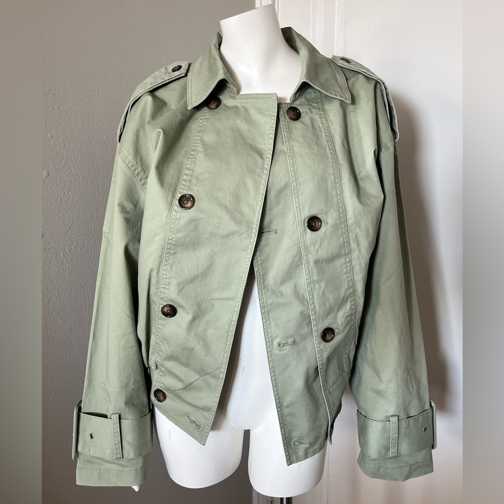 NWT KBB by KAHLANA Women's 'The Cropped Trench' - Tan S - Picture 4 of 11